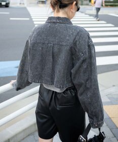 WEGO ヴィンテージウォッシュデニムショートシャツ