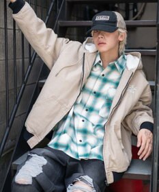 WEGO 【ユニセックス着用ITEM/MLサイズ展開】ワーカーズボアフードブルゾン