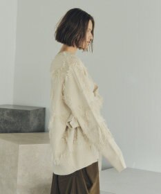 YECCA VECCA スター柄フリンジルーズニット