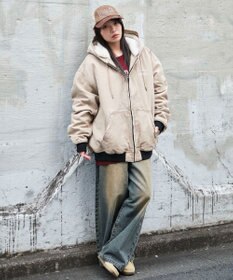 WEGO 【ユニセックス着用ITEM/MLサイズ展開】ワーカーズボアフードブルゾン