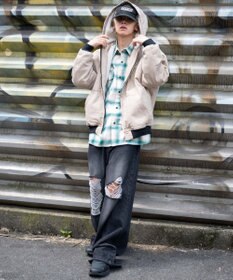 WEGO 【ユニセックス着用ITEM/MLサイズ展開】ワーカーズボアフードブルゾン