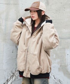 WEGO 【ユニセックス着用ITEM/MLサイズ展開】ワーカーズボアフードブルゾン