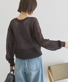 AMERICAN HOLIC 【前後2WAY】透かし編みニットカーディガン