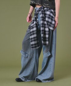 WEGO フェイクシャツスリーブデニム