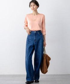 23区 L 【洗える】サテン ロングスリーブ Tシャツ