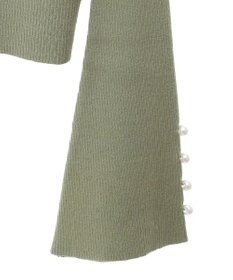 Green Parks ・ｓｗｉｎｇ　ｂｙ　袖パールボタンハイネックニット