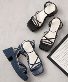 WEGO バルキーヒール細ストラップサンダル