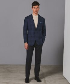 GOTAIRIKU 【Ermenegild Zegna/ゼニア】トロフェオ カシミヤ ジャケット_ネイビーチェック
