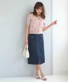 Feroux 【ご好評につき今季も登場！】チュールコンビパフスリーブ ニット