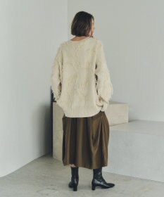 YECCA VECCA スター柄フリンジルーズニット