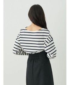 earth music&ecology レースプリントボーダープルオーバー