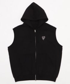 WEGO 【ユニセックス着用ITEM/MLサイズ展開】ワンポイントノースリジップパーカー