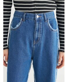 Green Parks ・Ｄｏｕｂｌｅ　Ｆｌａｇｓフリンジラインストレートデニム