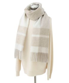 MOONBAT FURLA ウールブロックチェックラメストール/幅50cm