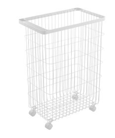 tower ランドリーバスケット タワー キャスター付き  ホワイト