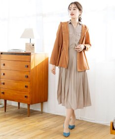 Tiaclasse L 【洗える】ヴィンテージサテンシャツワンピース