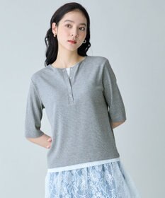 ANY L フェイクレイヤード半袖プルオーバー