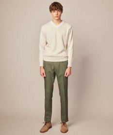 JOSEPH ABBOUD 【ウエストも伸びる！/ストレッチ】ミックスリネンシャンブレーパンツ