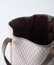 MIYABIYA LAQUOH【撥水加工】篭目柄エンボスボンディングトートL