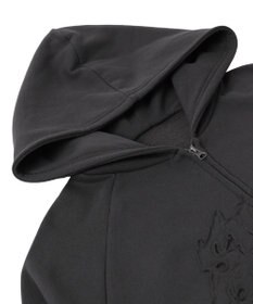 WEGO 【ユニセックス着用ITEM】ダメージアップリケレイヤードZIPパーカー