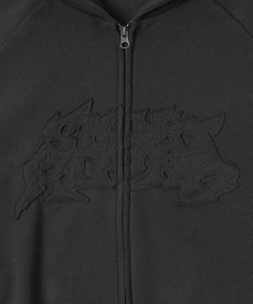 WEGO 【ユニセックス着用ITEM】ダメージアップリケレイヤードZIPパーカー