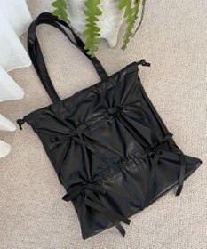 WEGO ドロストリボンギャザートート