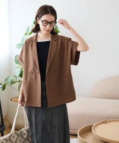 Green Parks 麻調合繊フレンチスリーブジャケット