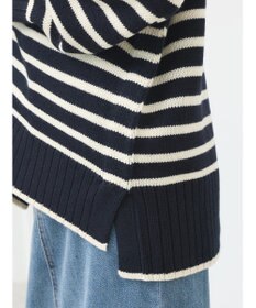 earth music&ecology ウォッシャブル脇スリットクルーネックプルオーバー