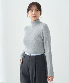 earth music&ecology ラメタートルネックニットプルオーバー