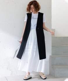 23区 【洗える】ブロドリーダンテル ティアードスカート