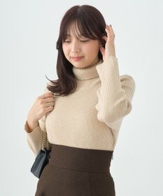 earth music&ecology ラメタートルネックニットプルオーバー