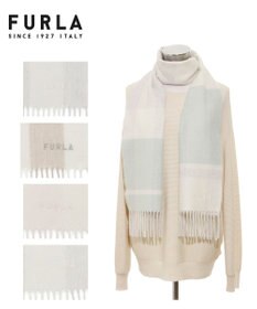 MOONBAT 【洗える】FURLA カシミヤ混ラメ入りチェックストールマフラー／幅30cm