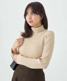 earth music&ecology ラメタートルネックニットプルオーバー