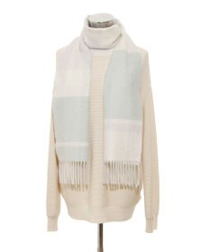 MOONBAT 【洗える】FURLA カシミヤ混ラメ入りチェックストールマフラー／幅30cm