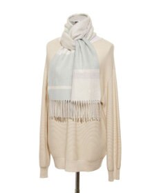 MOONBAT 【洗える】FURLA カシミヤ混ラメ入りチェックストールマフラー／幅30cm