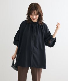 Green Parks ｅａｓｅ　ｂｌｕｅ．バックシャーリングブラウス