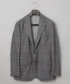 GOTAIRIKU 新柄【吸水速乾/ウォッシャブル】ノルマンディーリネン カーディガンジャケット＿グレンチェック柄