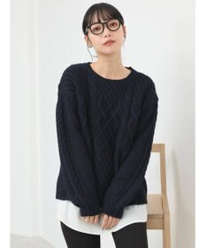 earth music&ecology ウォッシャブルケーブルプルオーバー