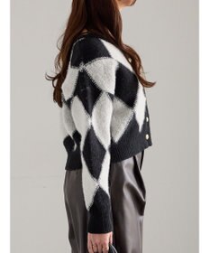 Te chichi アーガイルジャガードVネックカーディガン