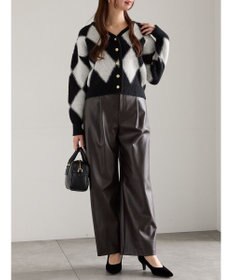 Te chichi アーガイルジャガードVネックカーディガン