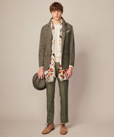 JOSEPH ABBOUD 【ウエストも伸びる！/ストレッチ】ミックスリネンシャンブレーパンツ