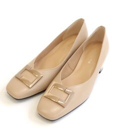 Pointer 日本製 バックルモチーフスクエアトゥパンプス