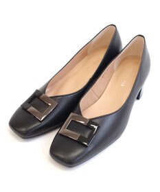 Pointer 日本製 バックルモチーフスクエアトゥパンプス