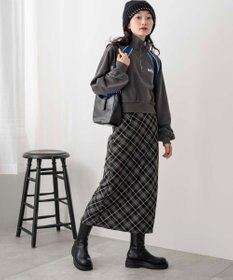 WEGO パイピング切替ショートハーフZIPスウェット