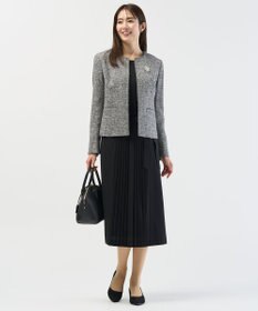 J.PRESS LADIES L 【セットアップ対応】Light Tweed ノーカラー ジャケット