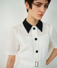 GRACE CONTINENTAL シアーチェックシャツワンピース