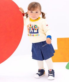 MIKI HOUSE HOT BISCUITS 【80-120cm】 カラフルブロック 裏毛パイル素材 トレーナー