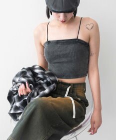 WEGO 【カップ付きインナー】ヴィンテージウォッシュカップインショートキャミ