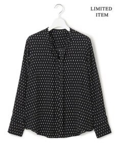 ICB L 【新色追加・WEB限定】BackSatinAmunzen キーネックブラウス