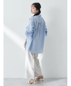 earth music&ecology フリルスリーブシャツ